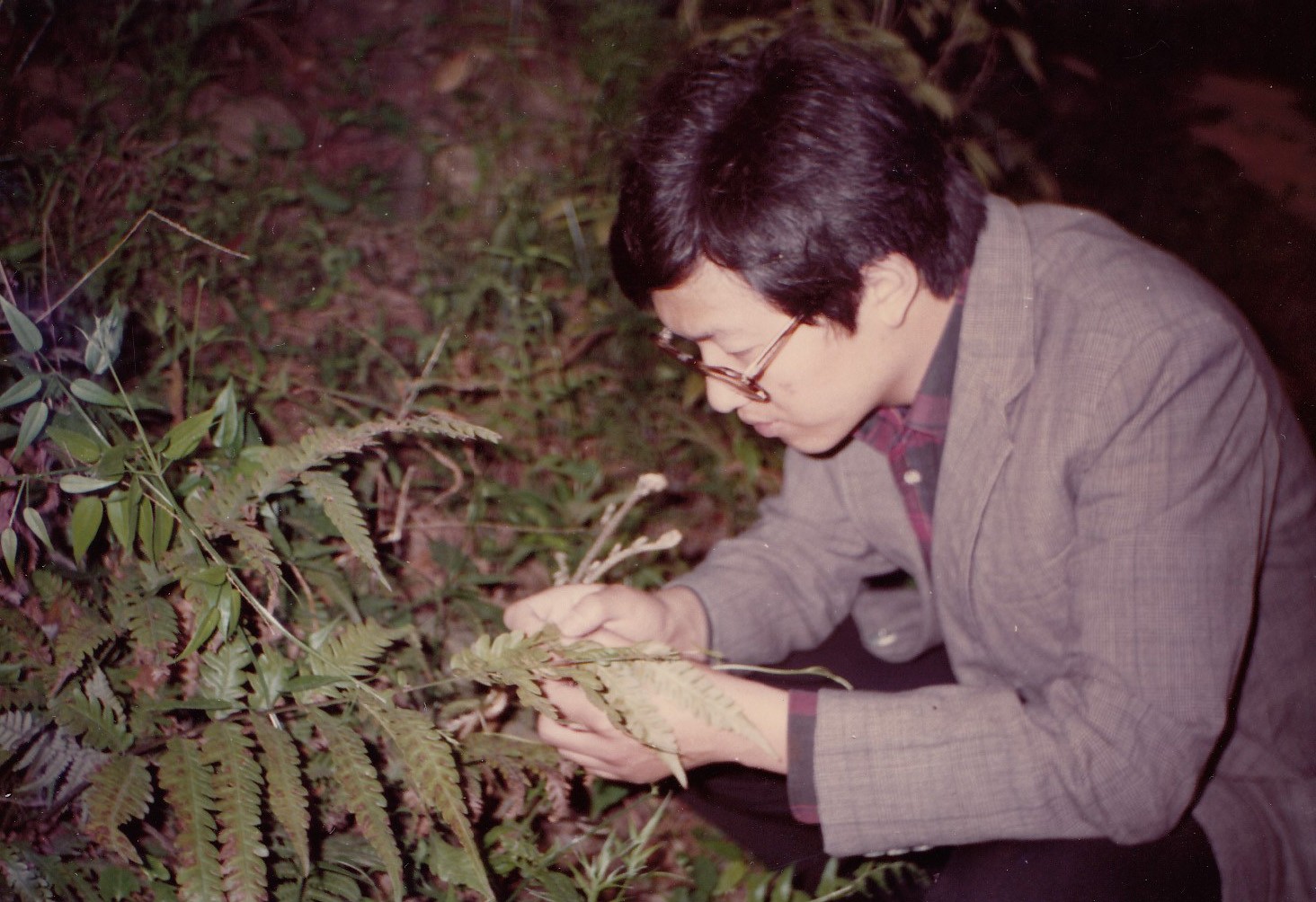 青年时代的钟扬同志在做植物研究.jpg